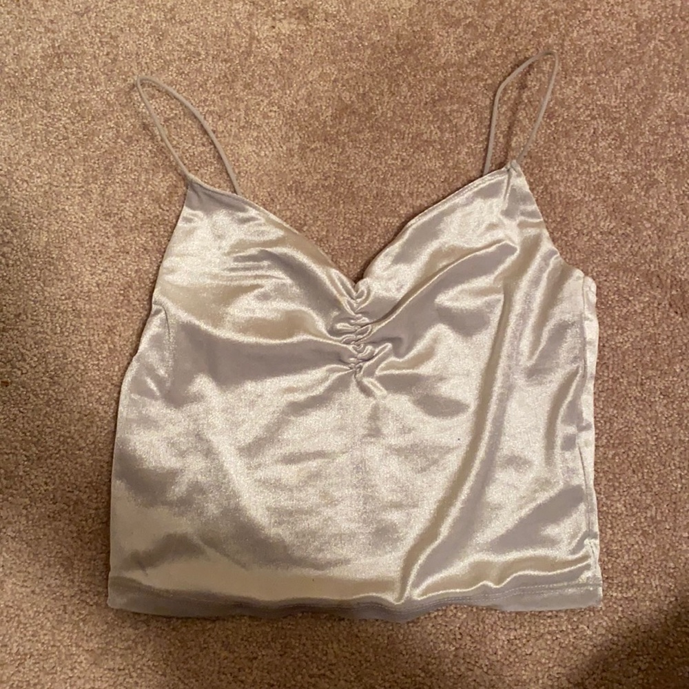 Grey Velvet Garage Crop Top